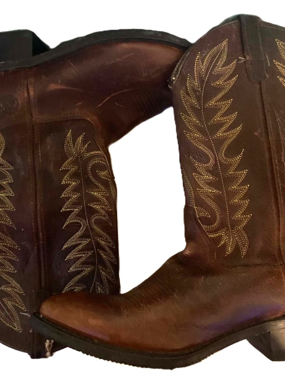 Double H 3203 Mark Western Cowboy Boots Men's 11.5 EE Brown Leather Pull Work